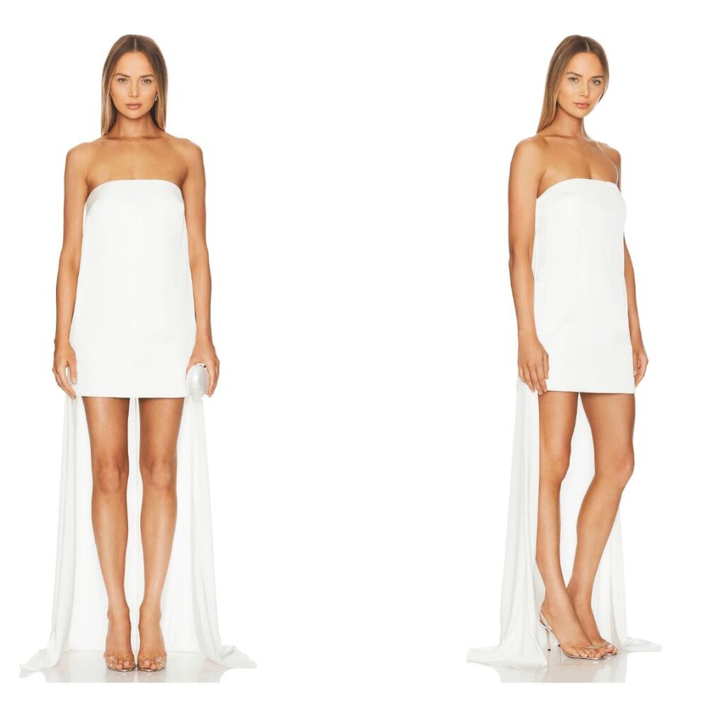 The New Arrivals by Ilkyaz Ozel Solne Mini Dress in Blanc De Blanc FR 36 / US 4